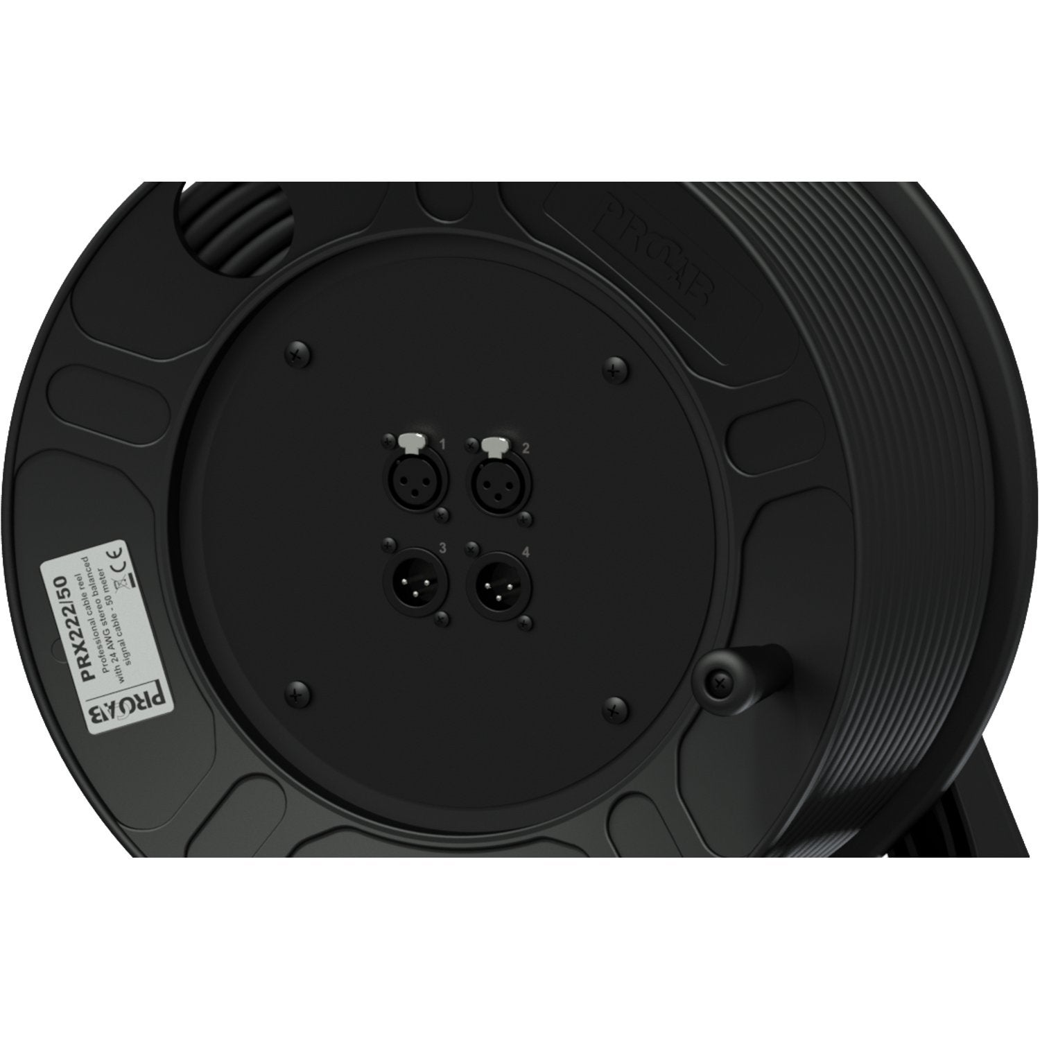 Procab PRX222/50 Prime haspel met stereo signaalkabel (50 meter)