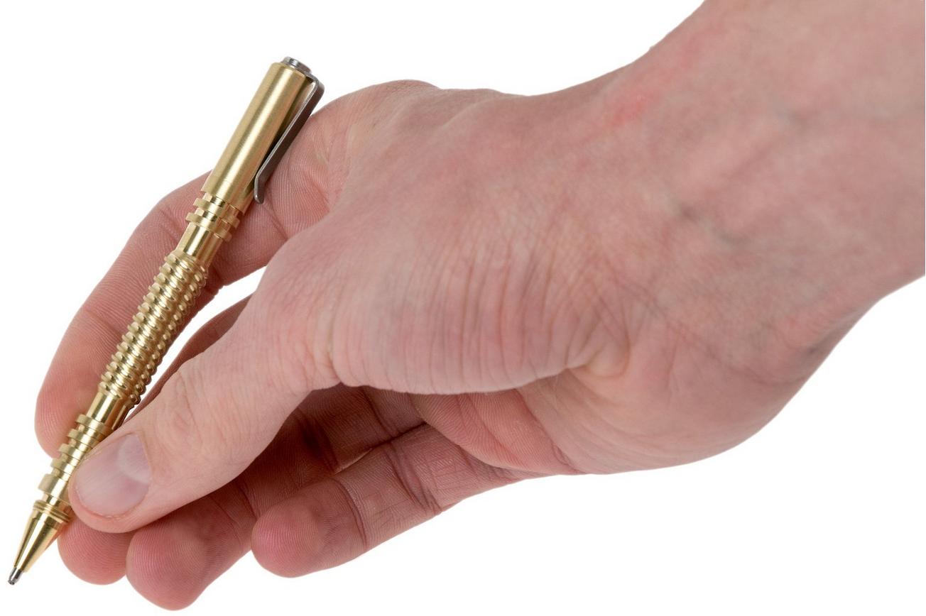 Rick Hinderer Spiral Investigator Pen Brass, tactische pen