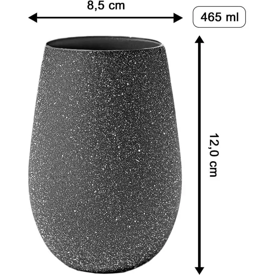 Stölze Lausitz Becher Stones 465 ml 6er Set dunkelgrau