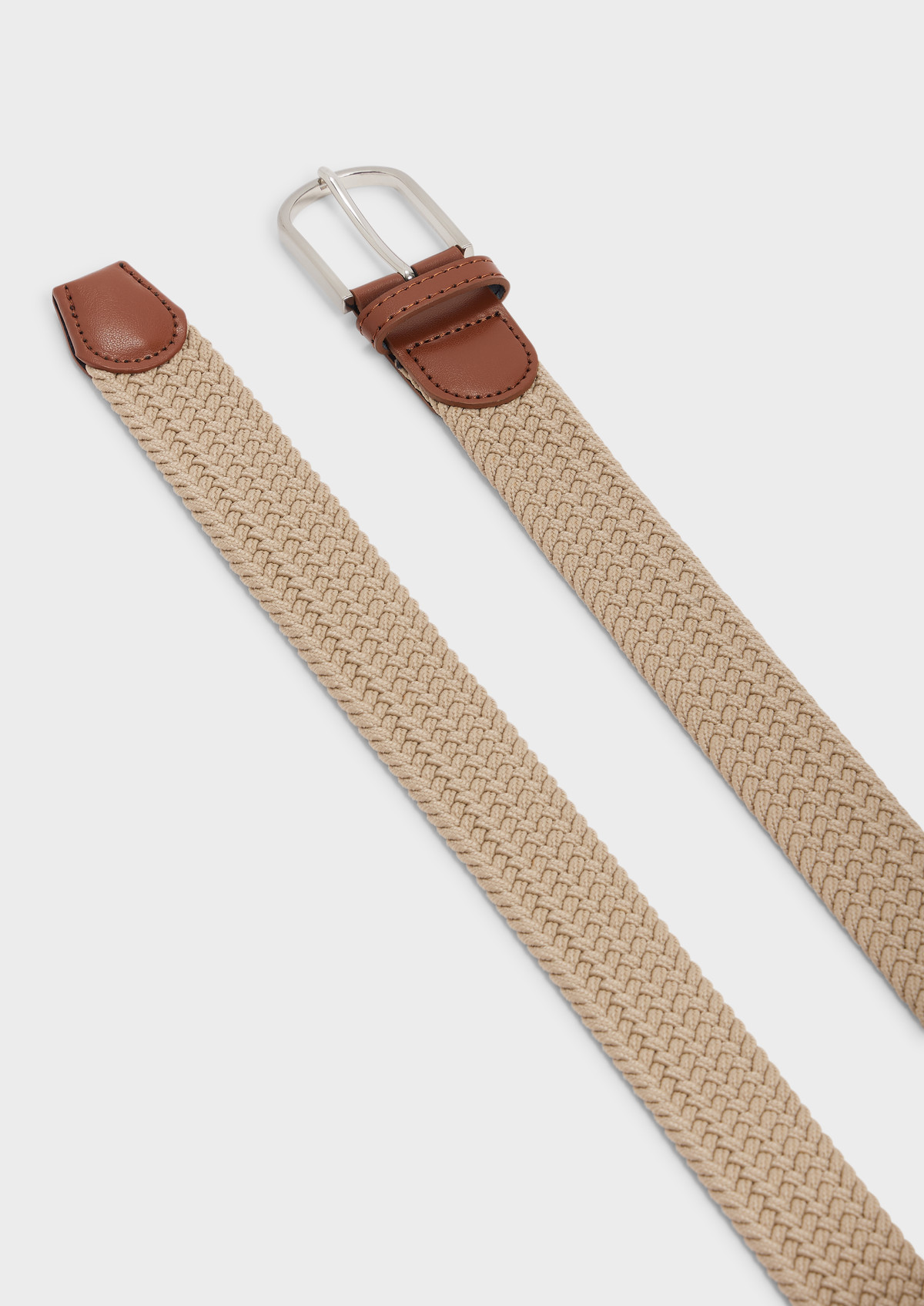 Ceinture tressée beige