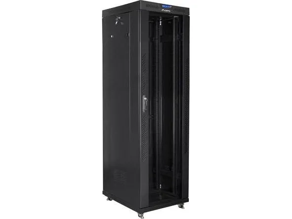 Lanberg - Rack kabinet - med 4 køleblæsere, display - sort, RAL 9004 - 42U - 19
