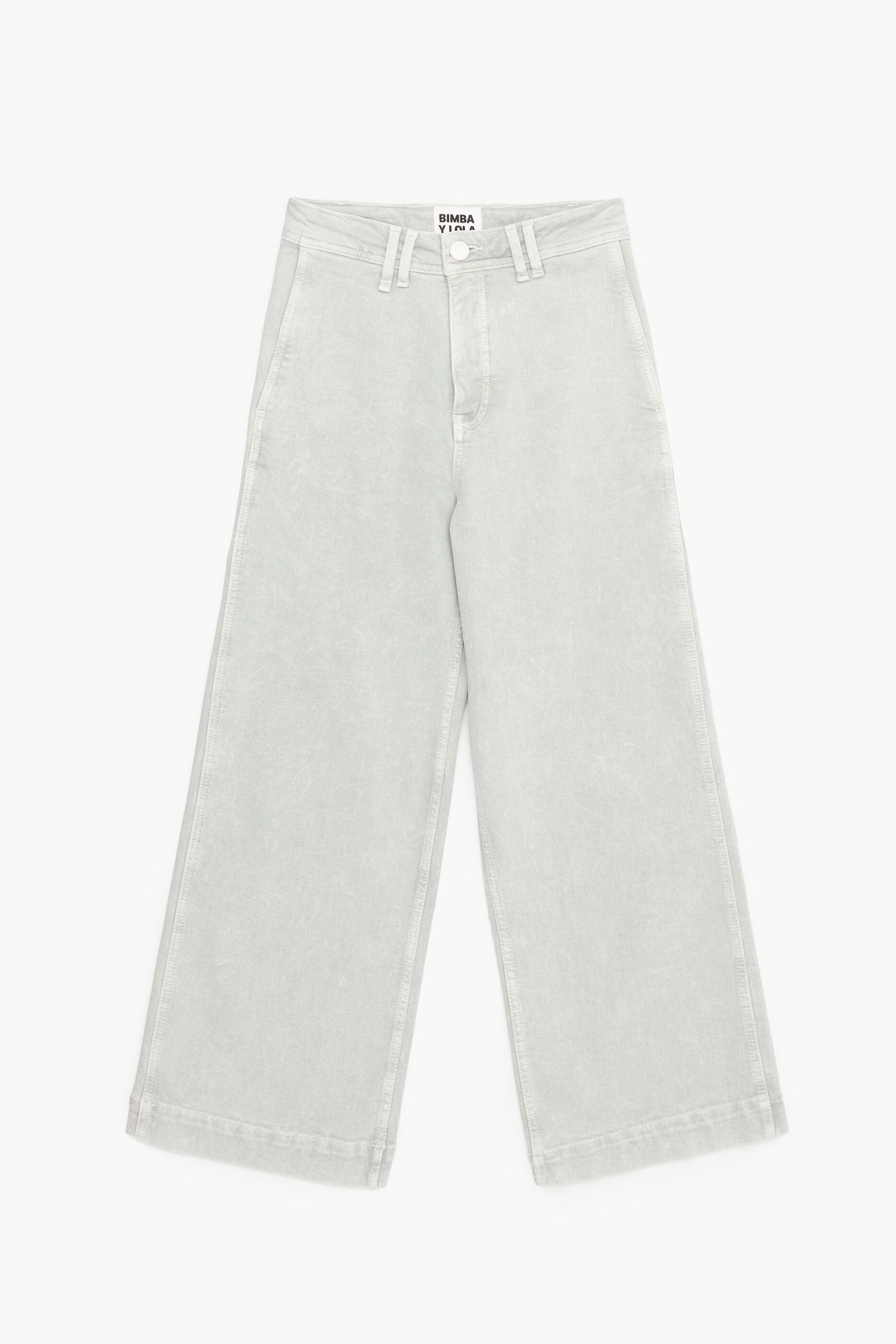 CULOTTE - Calça jeans verde menta de cintura alta
