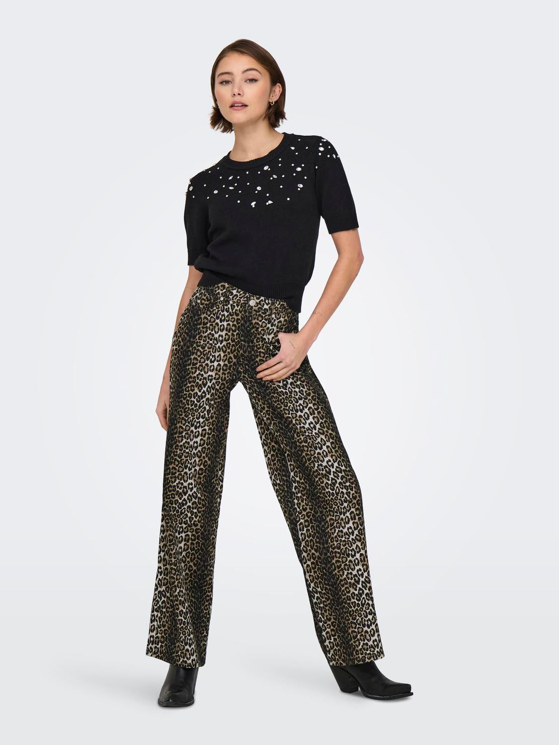 ONLMADISON Hohe Taille Normal geschnitten Hose Black