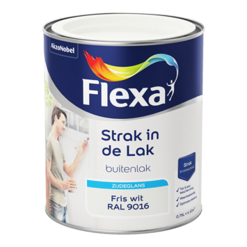 Flexa Strak in de Lak buitenlak zijdeglans RAL 9016 friswit 750 ml