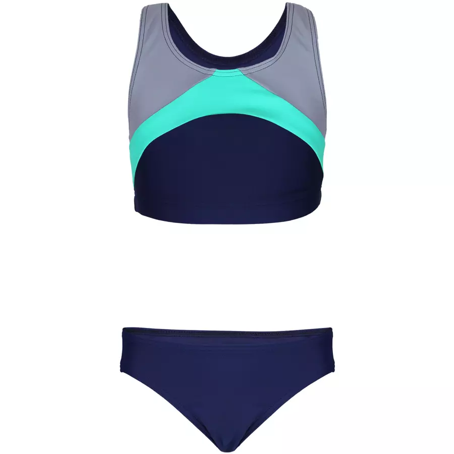 Aquarti Mädchen Sport Bikini Racerback Bustier & Bikinislip graugrün