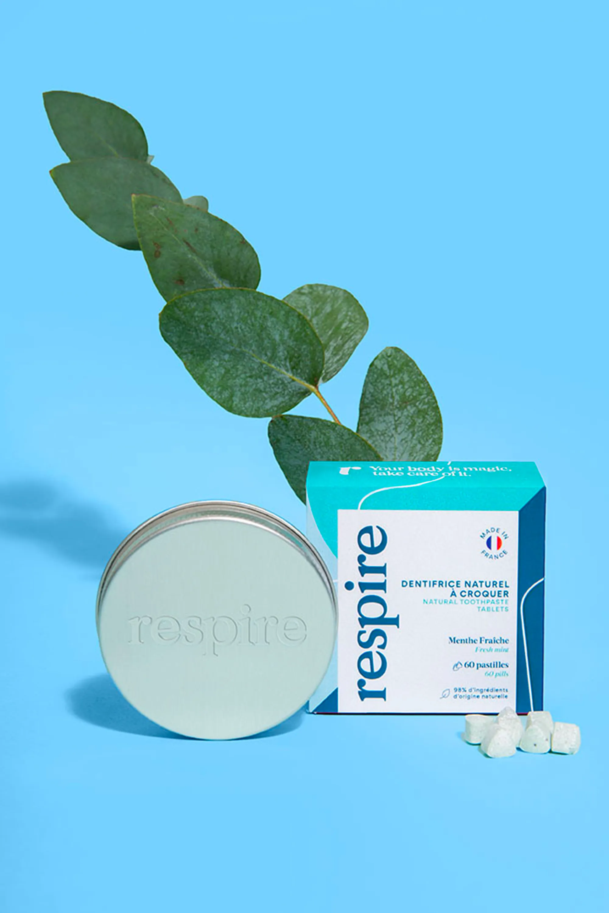 Respire Dentifrice solide à la menthe fraîche-20 g