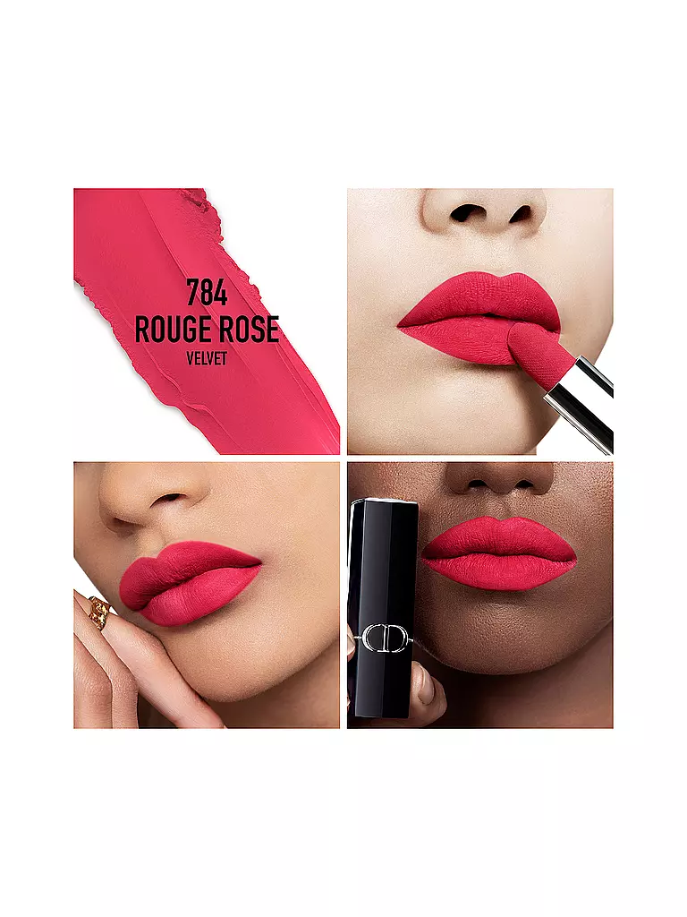 DIOR Lippenstift - Rouge Dior Velvet Lipstick (784 Rouge Rose) beere