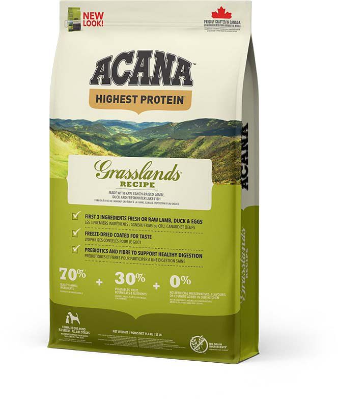 Acana Regionals Grasslands Dog Highest proteïn - Hondenvoer - 11.4 Kilogram - eend, lam