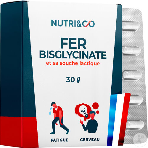 Nutri&Co Fer Bisglycinate Et Sa Souche Lactique Végan 30 Gélules
