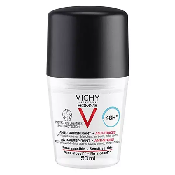 Desodorante antitranspirante e antimanchas Vichy Men's Roll-On 48h 50ml