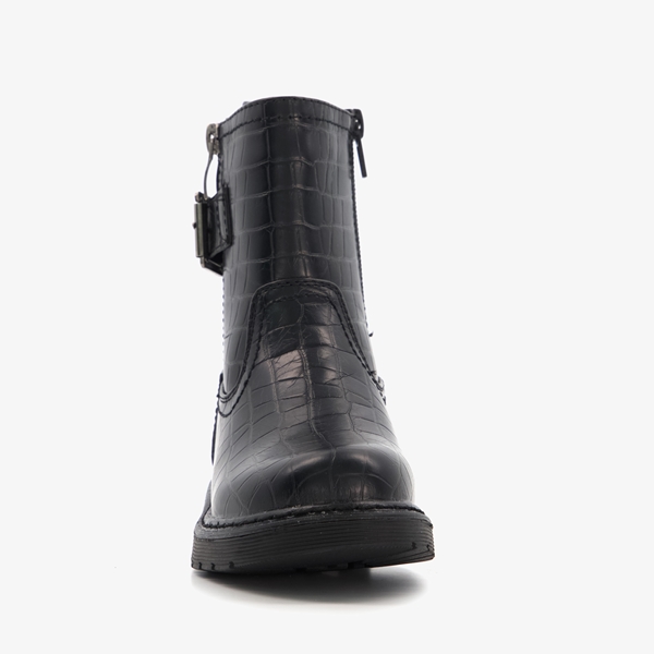 Blue Box meisjes biker boots met croco print