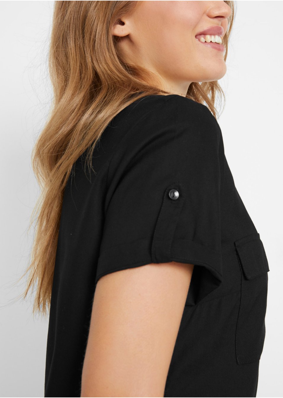 Blouse en viscose à manches courtes