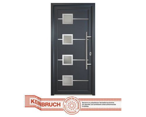 Signum Model 1 RC2 toegangsdeur, kunststof titanium/titanium, 980 x 2000 mm, DIN rechts