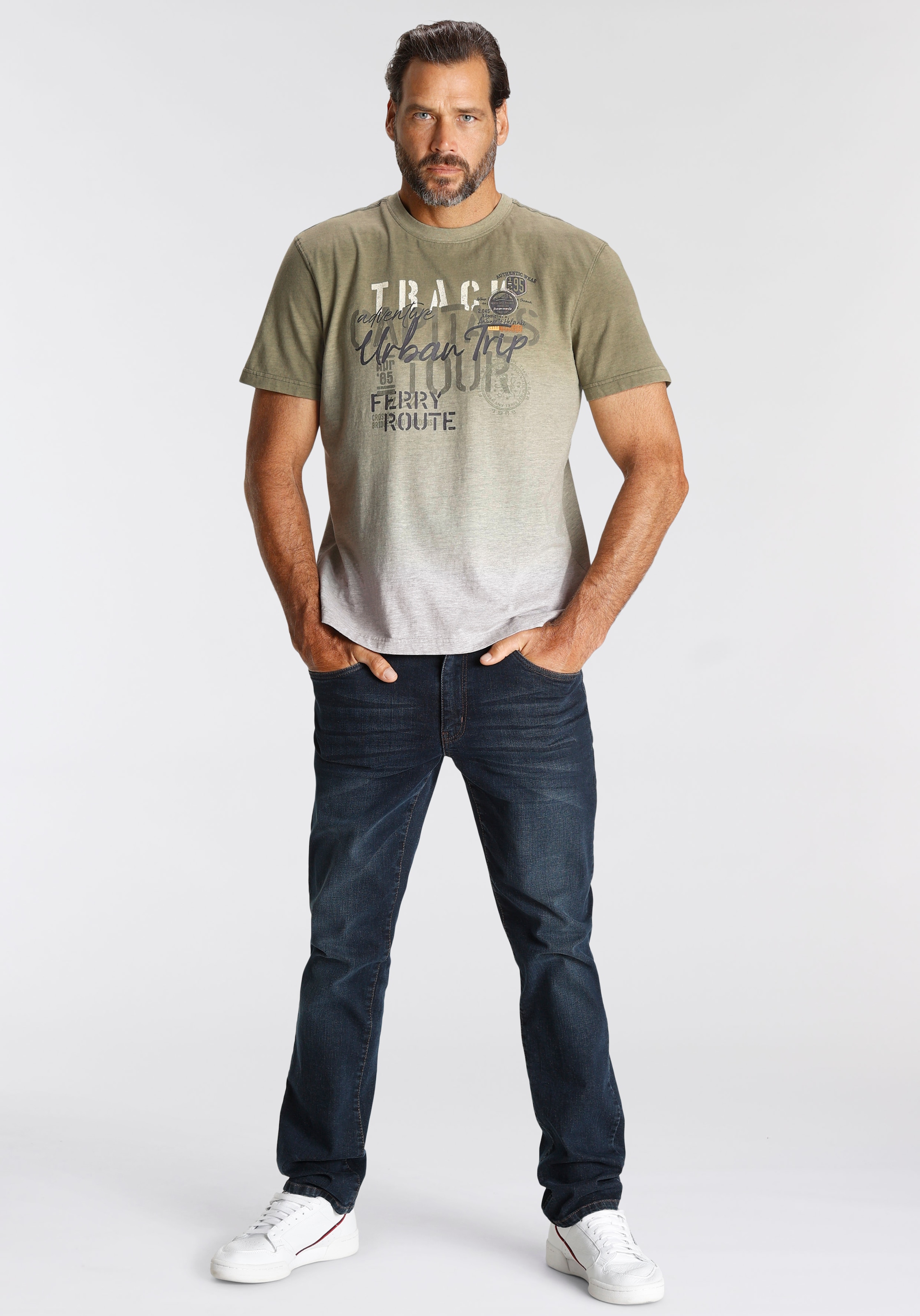 Man's World T-Shirt Kurzarm,  Regular Fit,  bedrucktes Design,  Rundhalsausschnitt