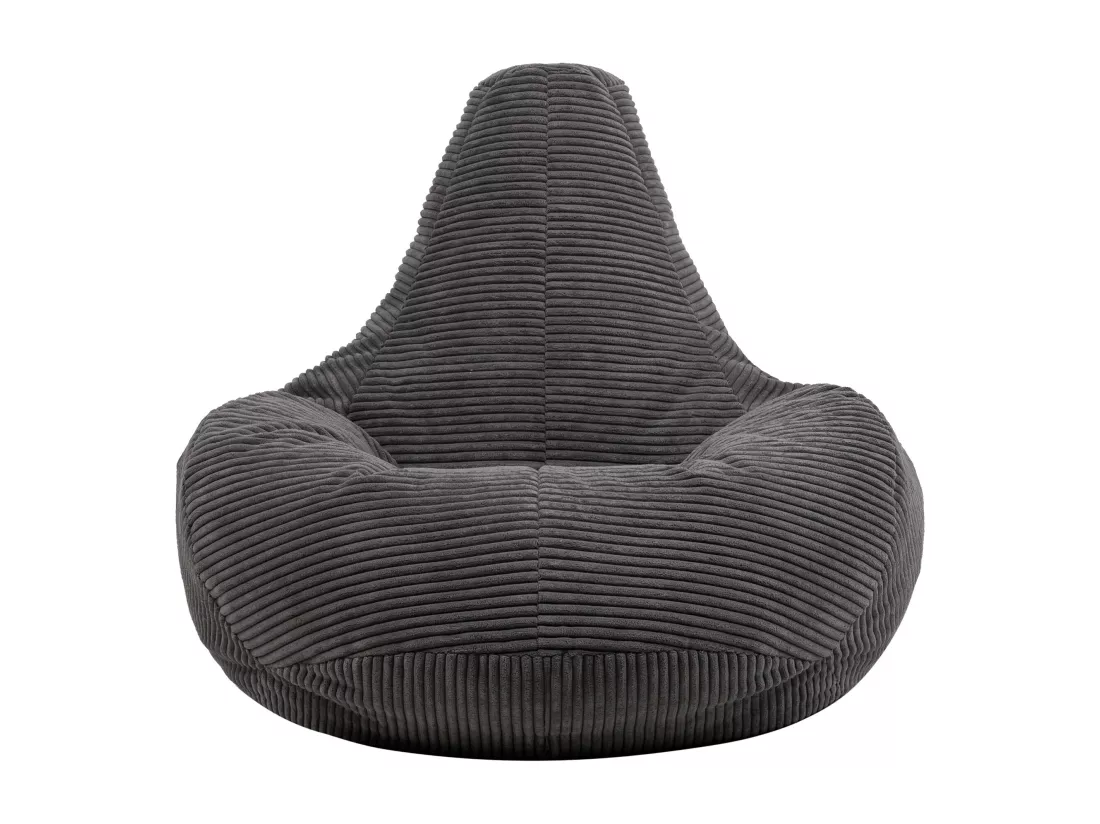 Pouf inclinable velours côtelé, gris anthracite - DALTON
