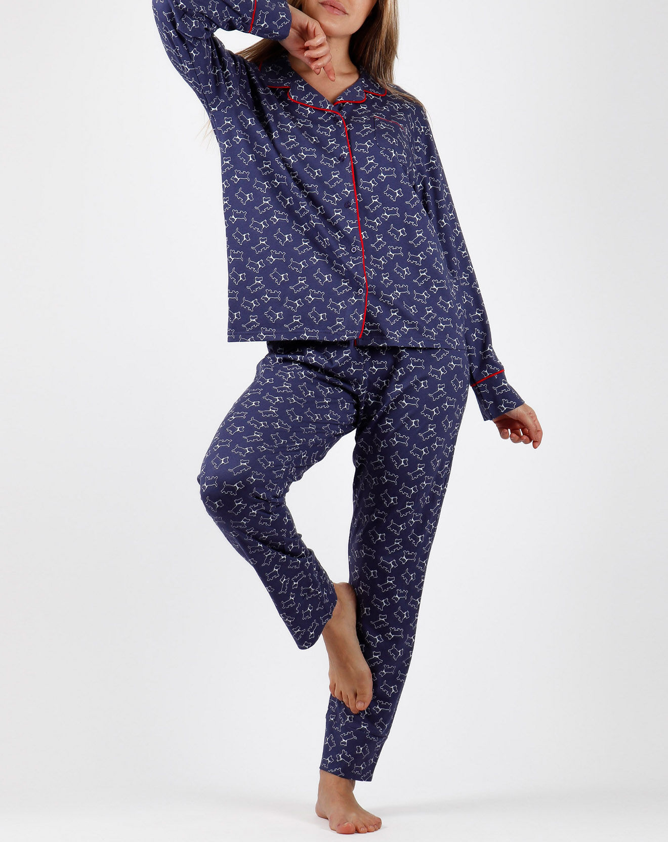 Admas Pyjama Abierto Lou Lou Winter bleu marine