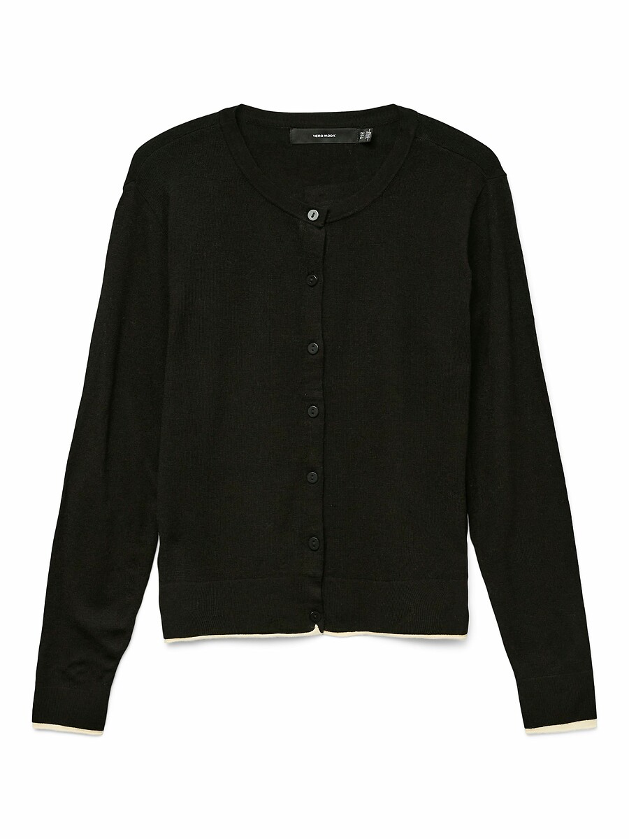VERO MODA<br>Cardigã com decote redondo e fechamento por botões