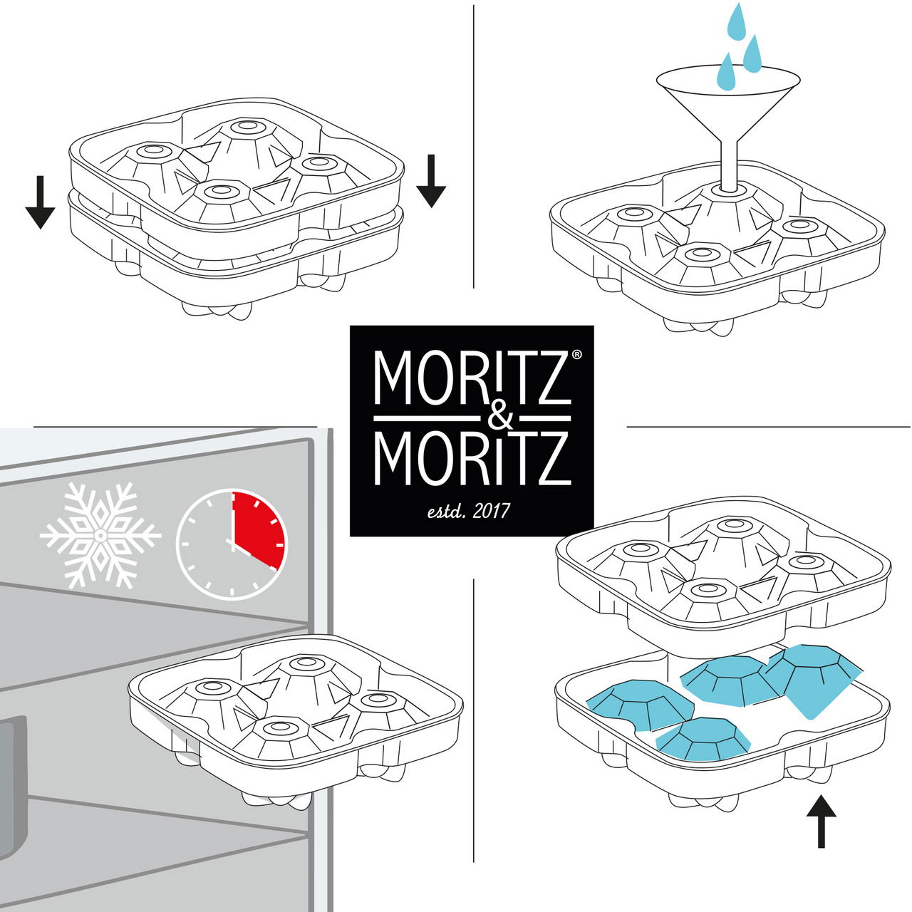 Moritz & Moritz Eiswürfelform Diamanten 2er Set