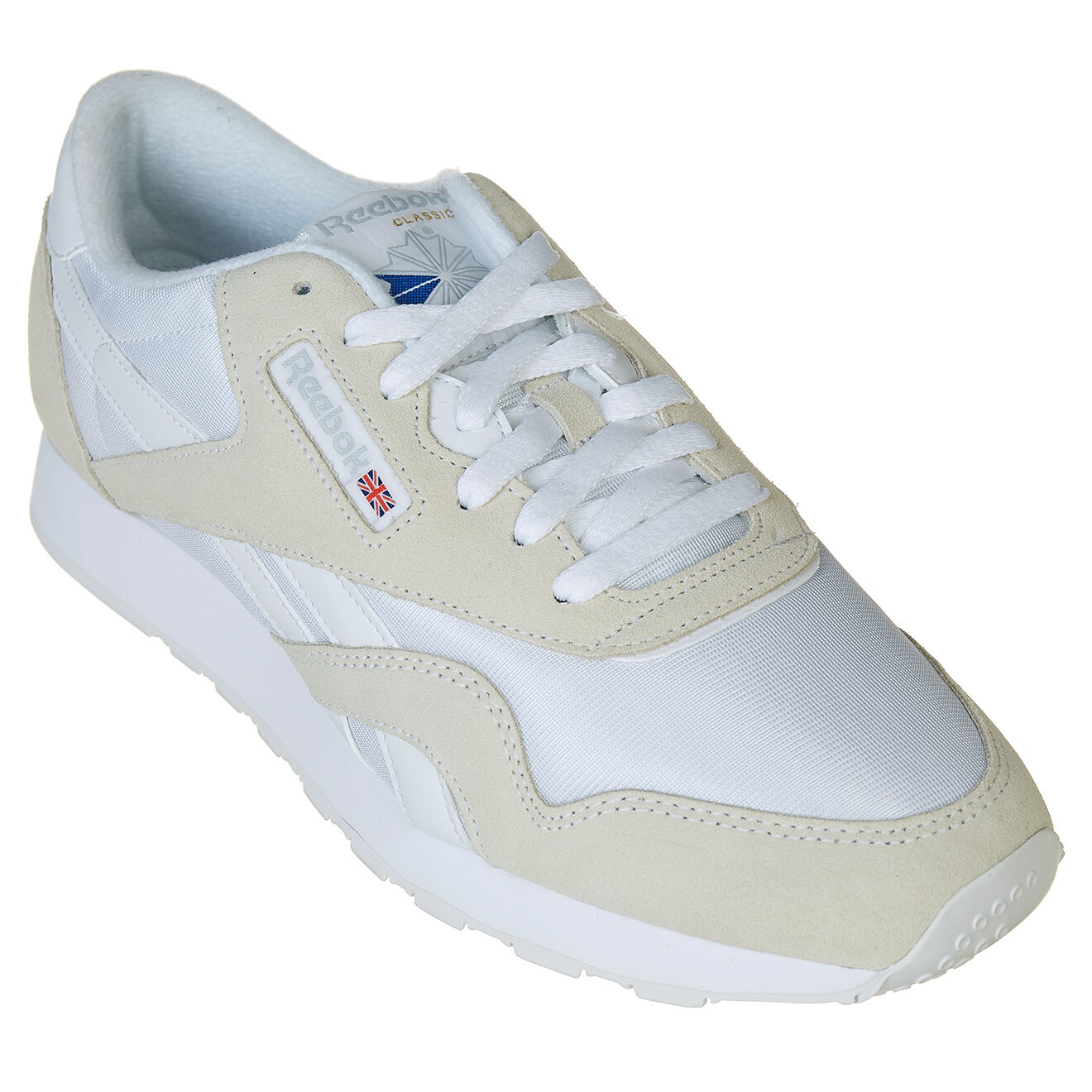 Reebok Baskets en Velours de Cuir & Textile Classic Nylon blanc/gris clair