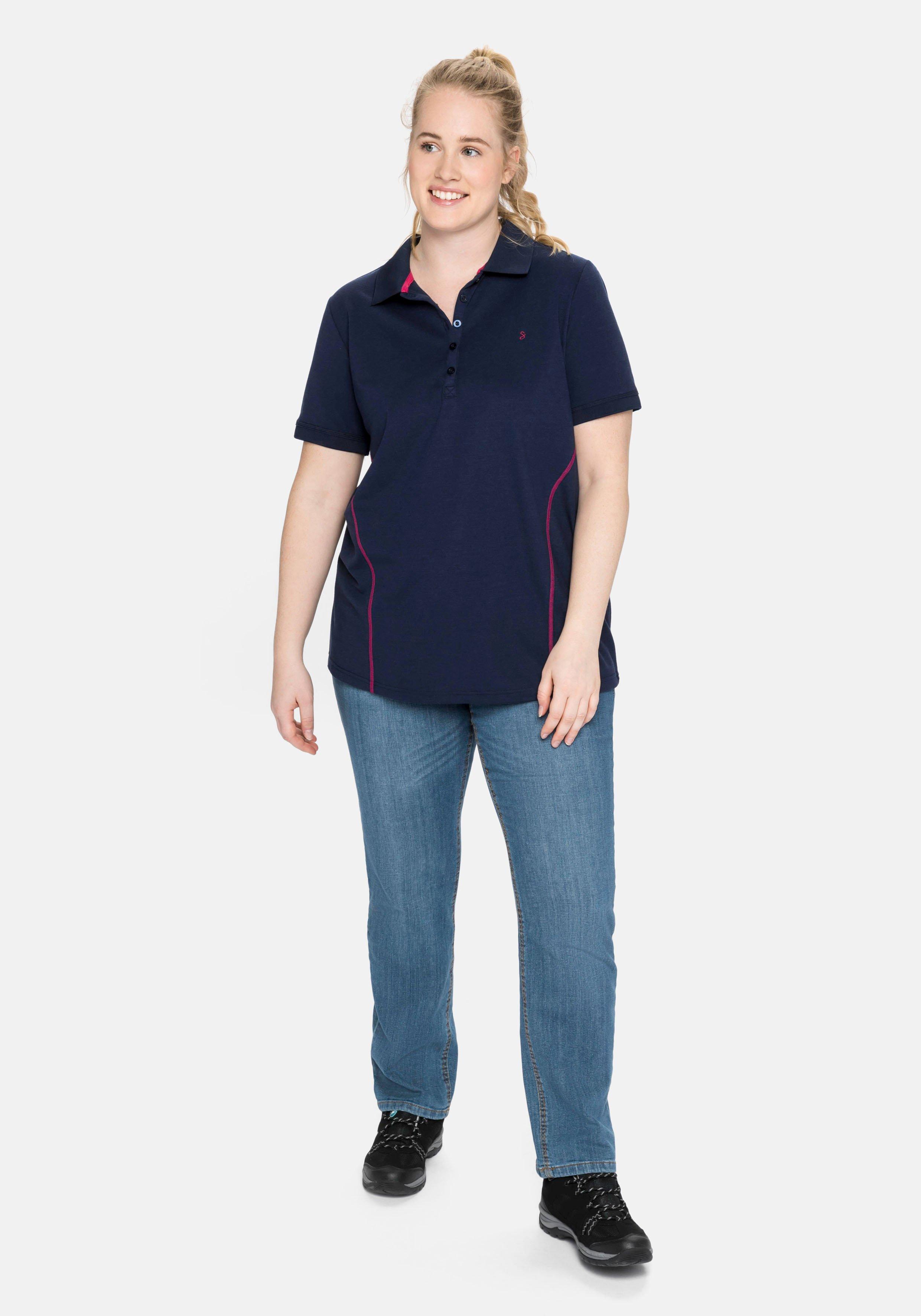 Poloshirt in Piqué-Qualität, mit Teilungsnähten