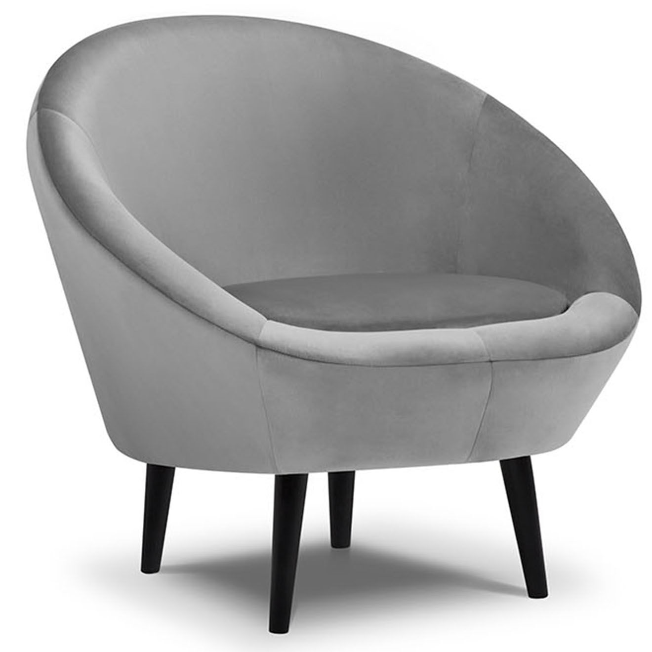 Mazzini Sofas Fauteuil velours petale gris clair - 94x90x92 cm