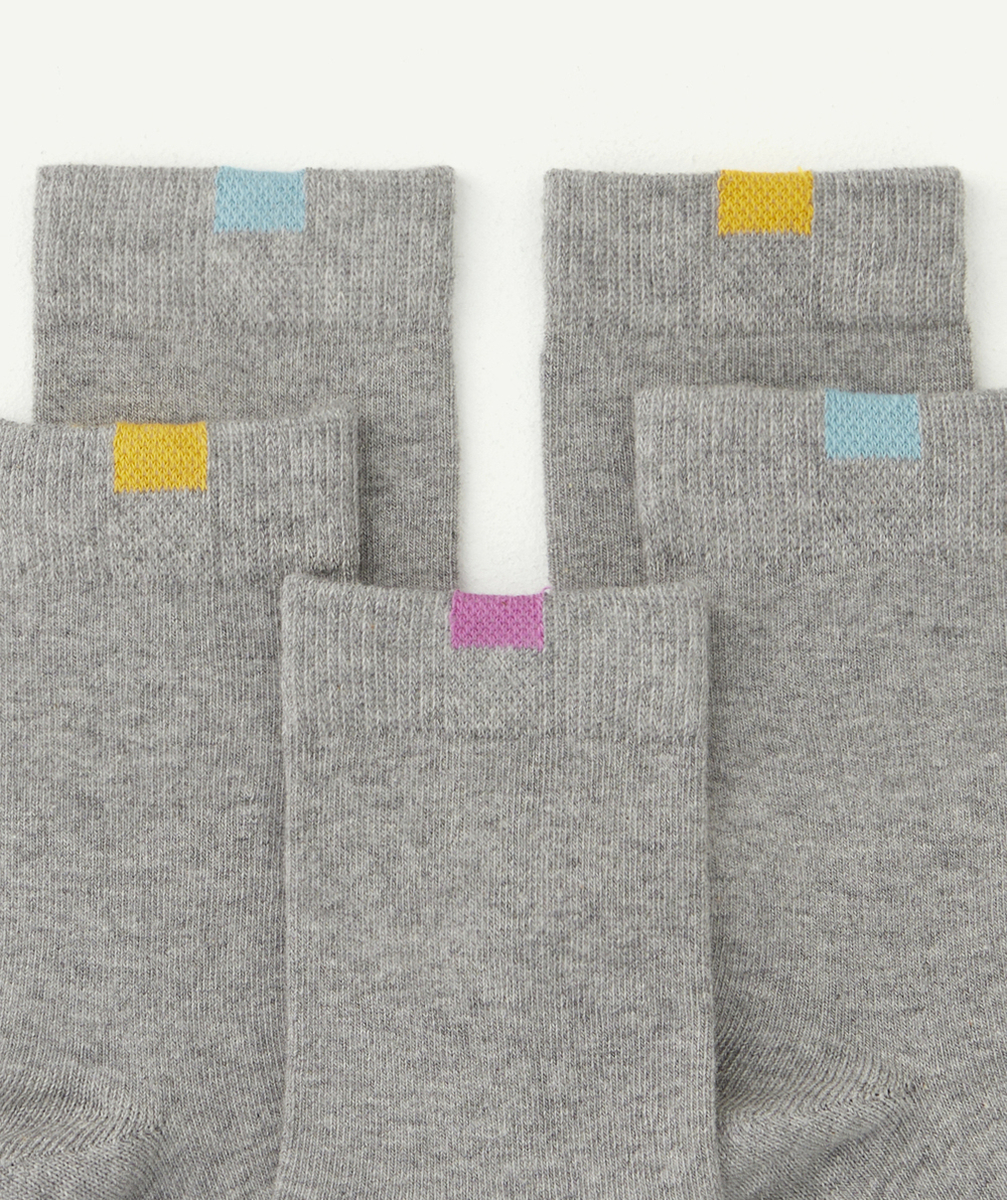 DIMLOT DE 5 PAIRES DE CHAUSSETTES GRIS CLAIR