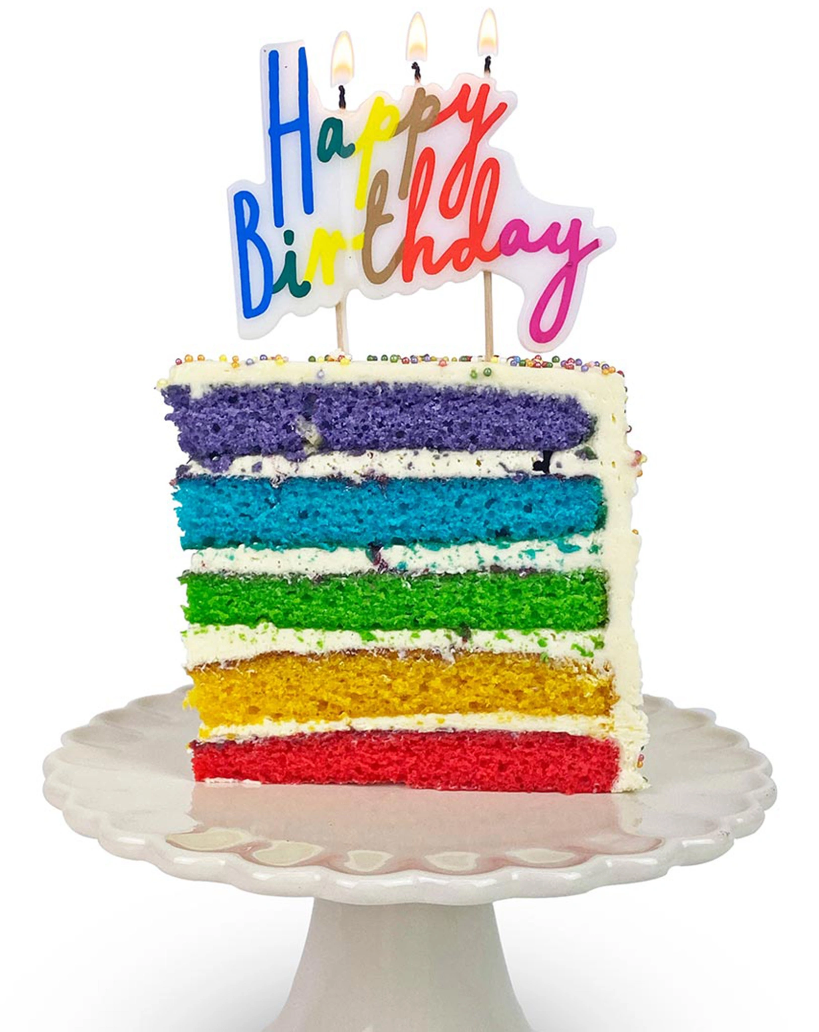 Kuchen-Kerze HAPPY BIRTHDAY RAINBOW