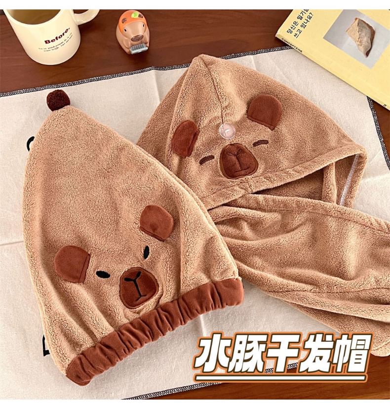 Chavipa - Capybara Coral Fleece Snel Droog Haarhanddoek (Verschillende Ontwerpen)