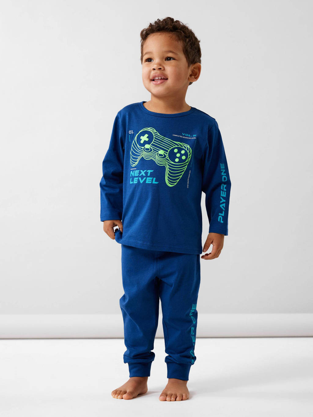 NAME IT pyjama NKMNIGHTSET GAMING donkerblauw