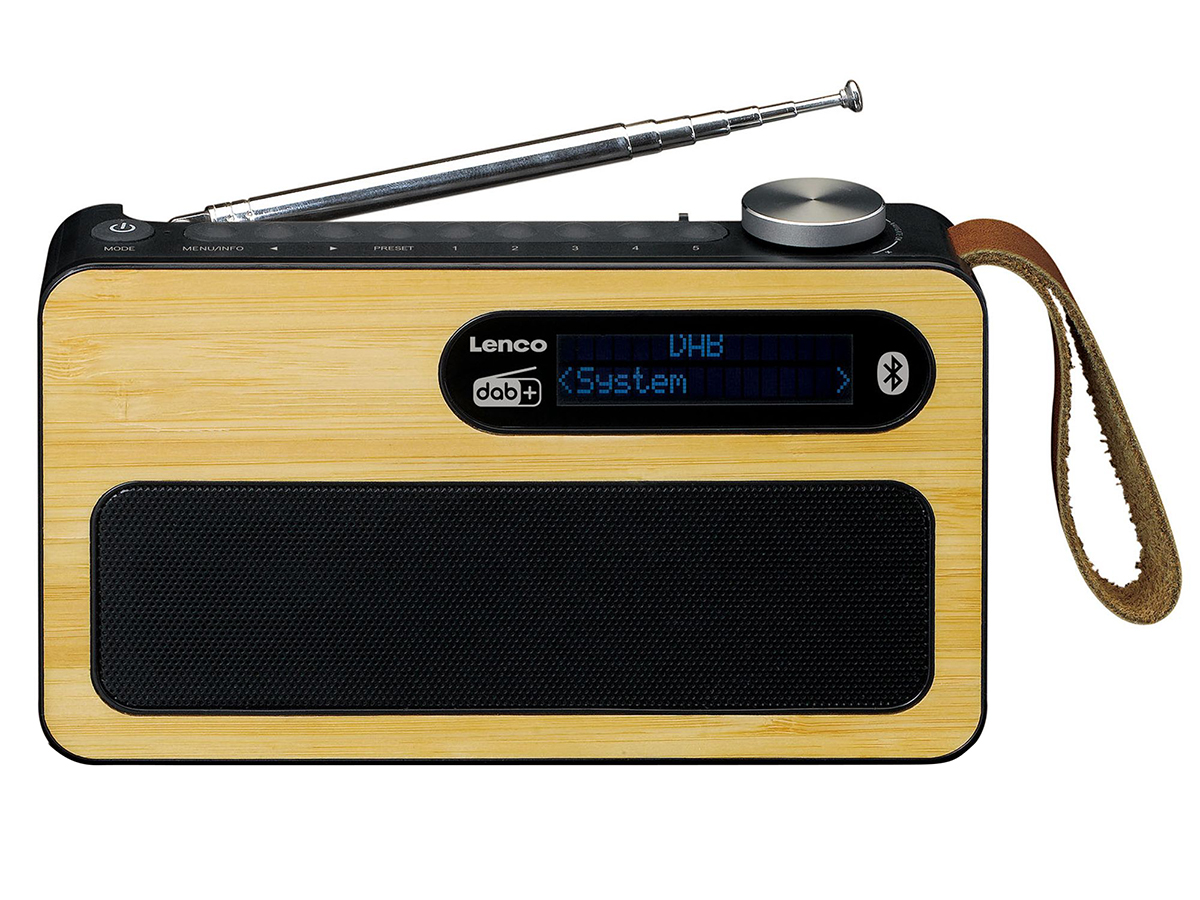 Lenco pdr-040bamboobk dab+ radio - bamboe,zwart