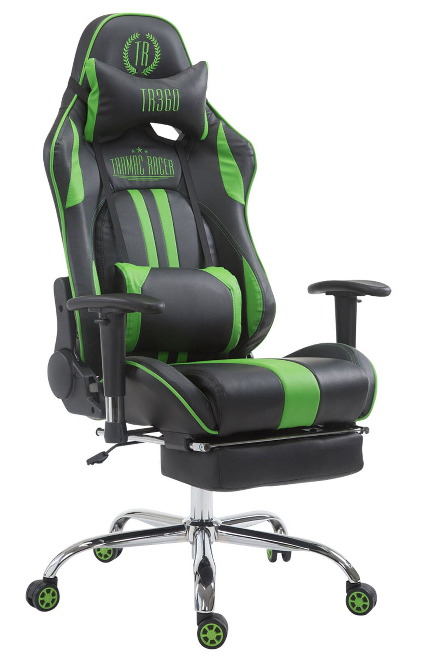 TPFLiving Racing Bürostuhl Limitless mit FußablageSchwarz/Blau