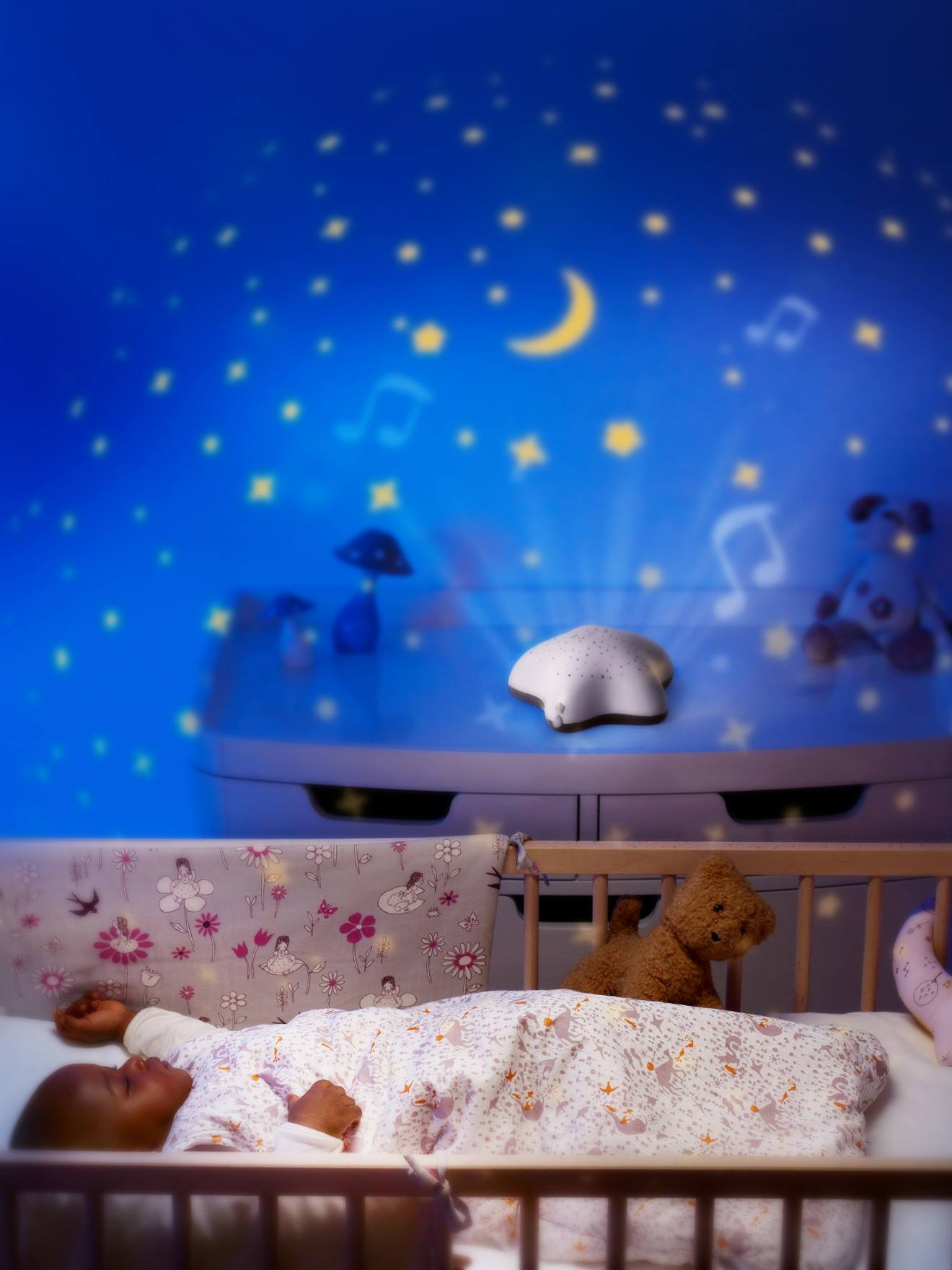 Luz Piloto Musical PABOBO, Projetor de Estrelas Bege