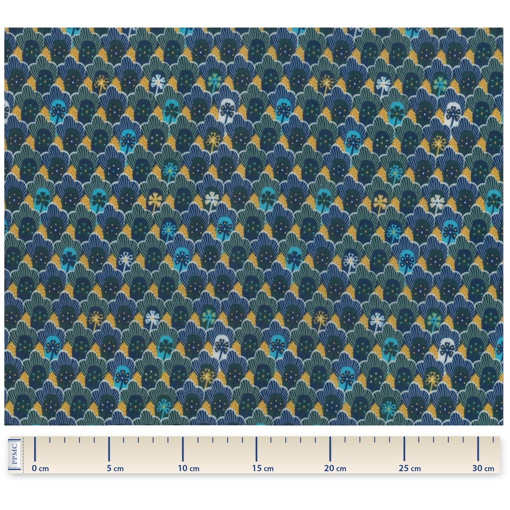 Tissu Enduit Au Mètre Fleurs Géo Vert Jaune Ex1071