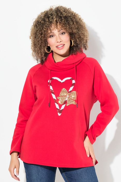 Sweatshirt, Zuckerstangen, Stehkragen, Langarm