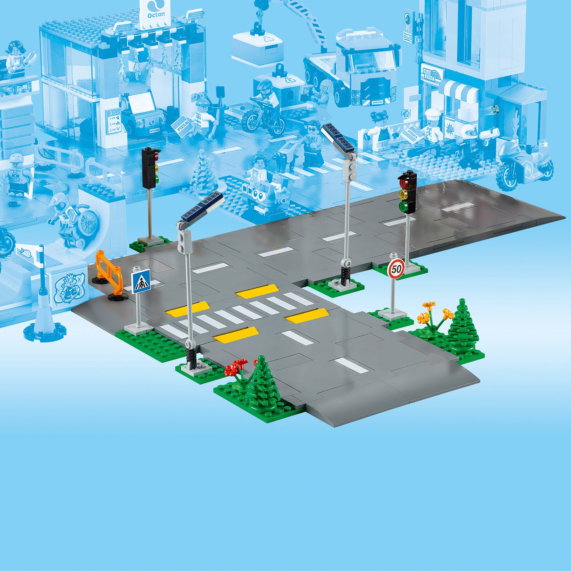 LEGO Konstruktionsspielzeug City Straßenkreuzung mit Ampeln