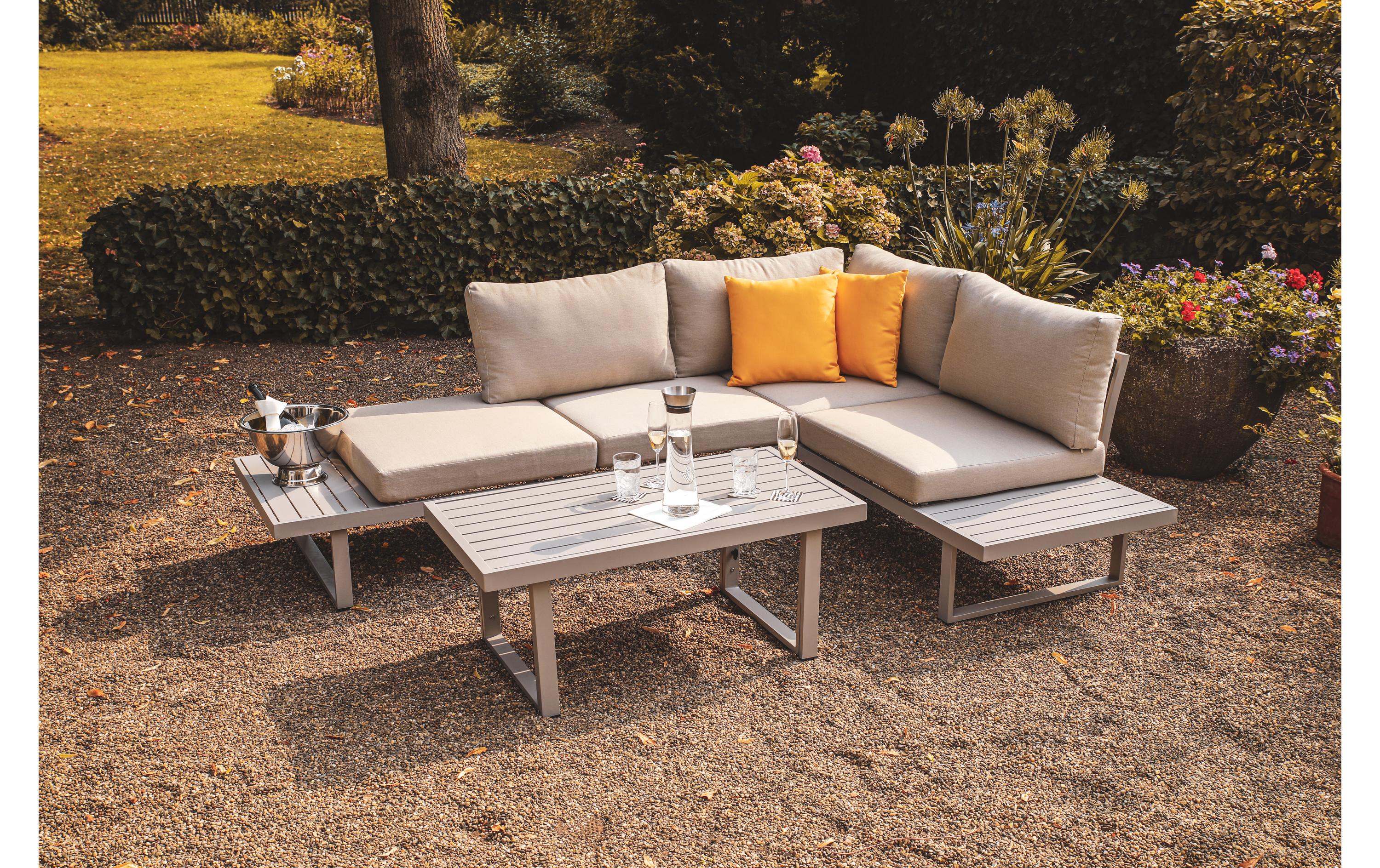 Loungeset Aruba, Grau, 3 Sitzplätze<br>Lounge-Set für Garten, Wintergarten, Terrasse und Sitzecken im Indoor-Bereich