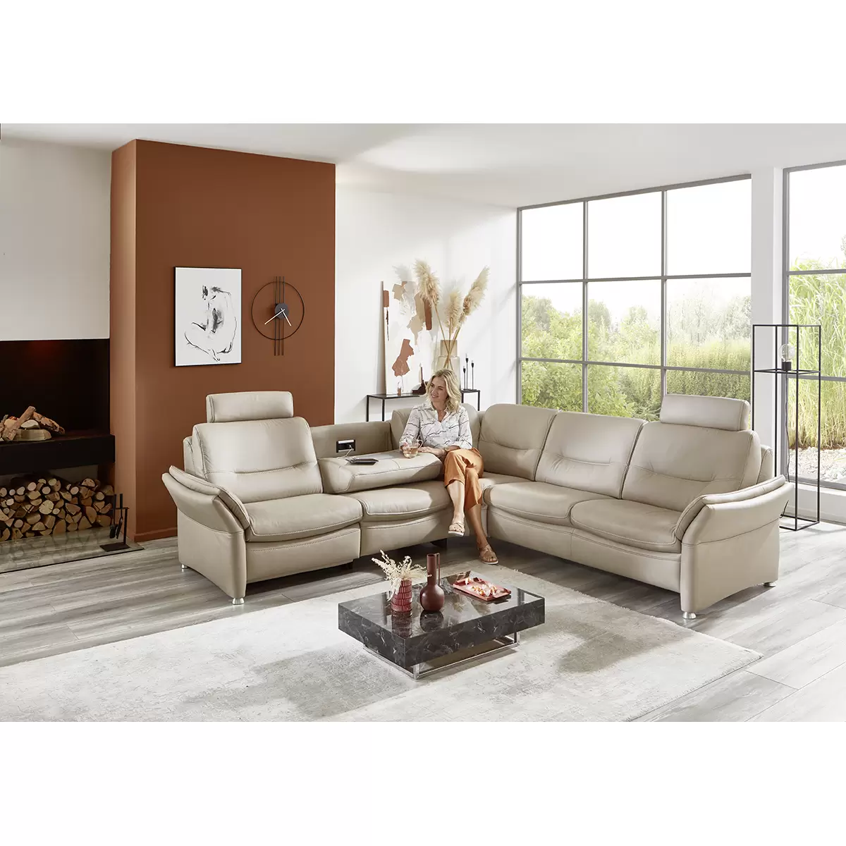 Ecksofa Flums Beige