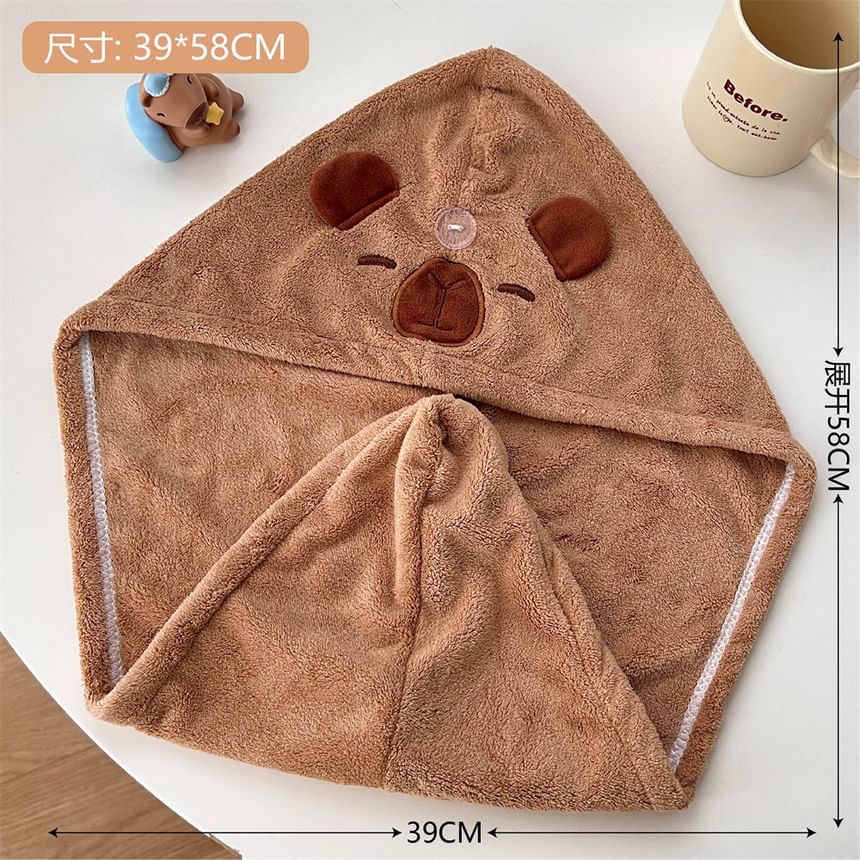 Chavipa - Capybara Coral Fleece Snel Droog Haarhanddoek (Verschillende Ontwerpen)
