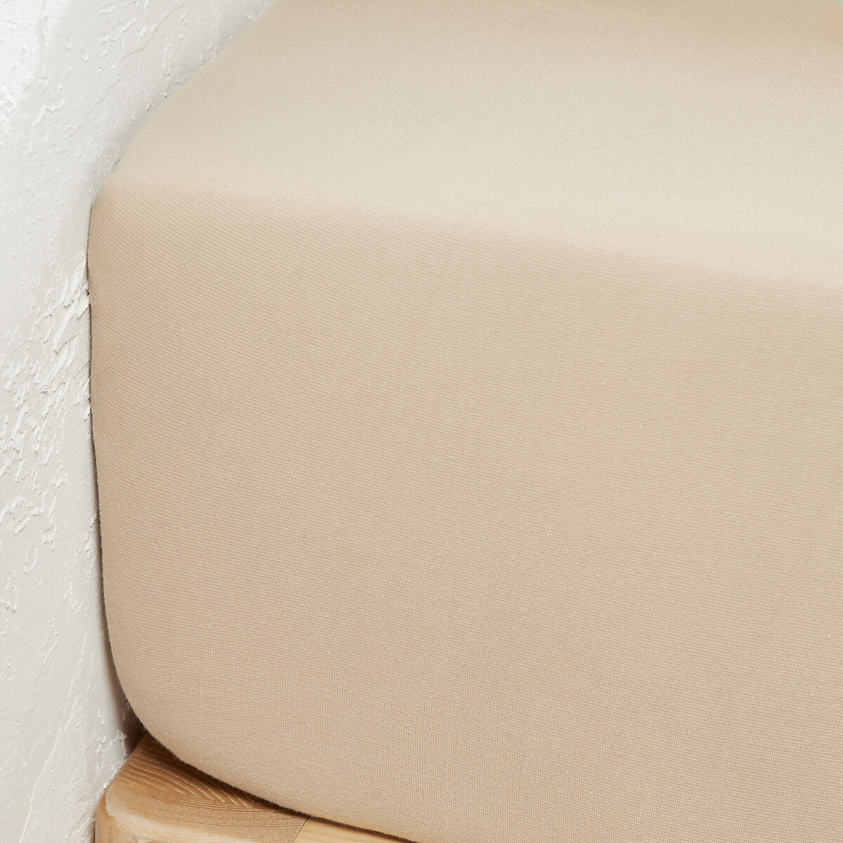 LA REDOUTE INTERIEURS<br>Lençol de baixo em malha 30% algodão reciclado, dobrável 25 cm