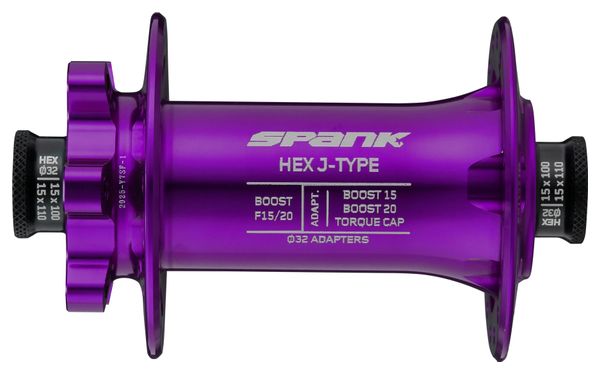 Moyeu Avant Spank HEX J-Type Boost F15/20 / 32 trous Violet