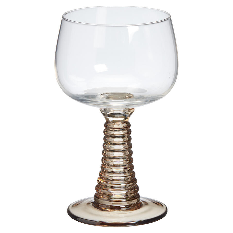 Wijnglas Ribbel Taupe