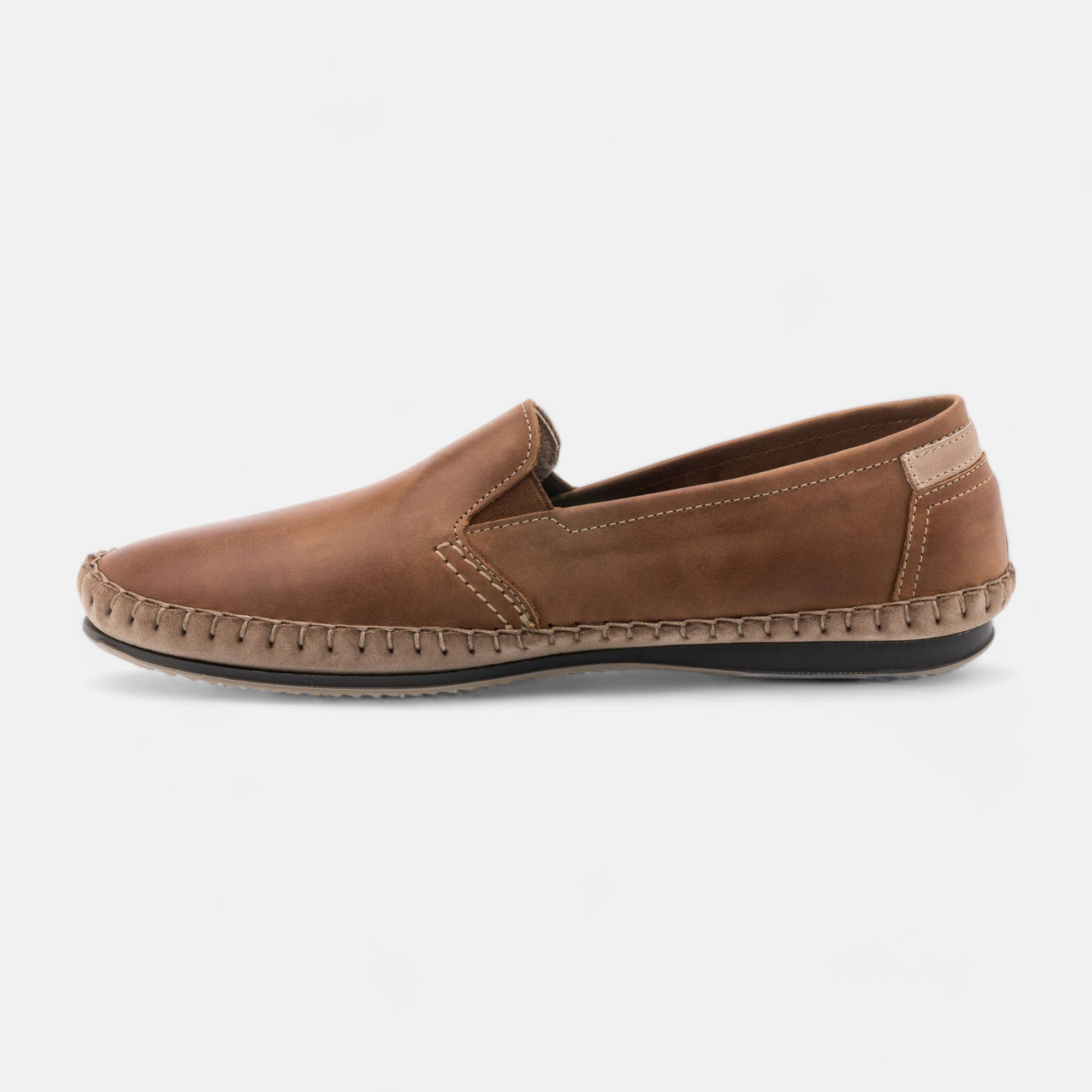 Mocassins Homme en cuir cognac