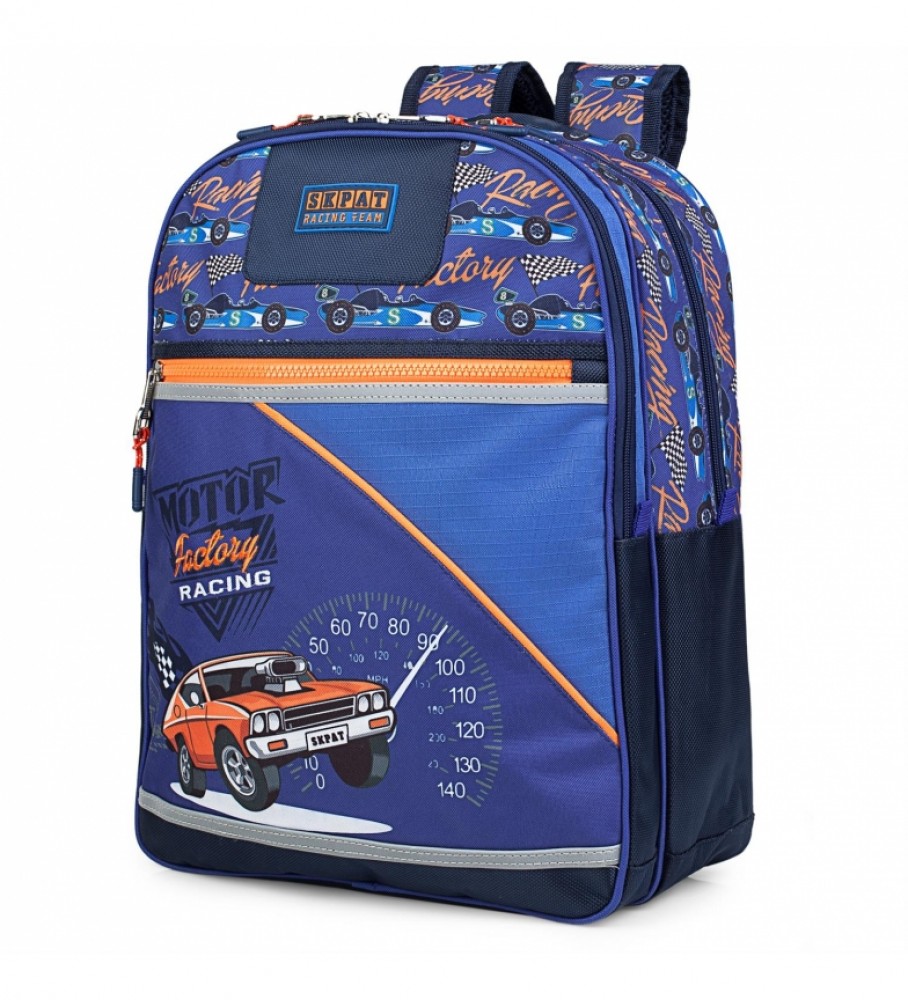 Mochila infantil acolchoada e estampada Skpat 130901 Azul - 42 x 33 x 15 cm -