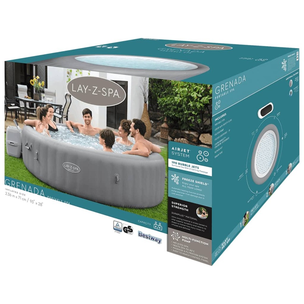 Cuve thermale ronde lay-z-spa grenada airjet