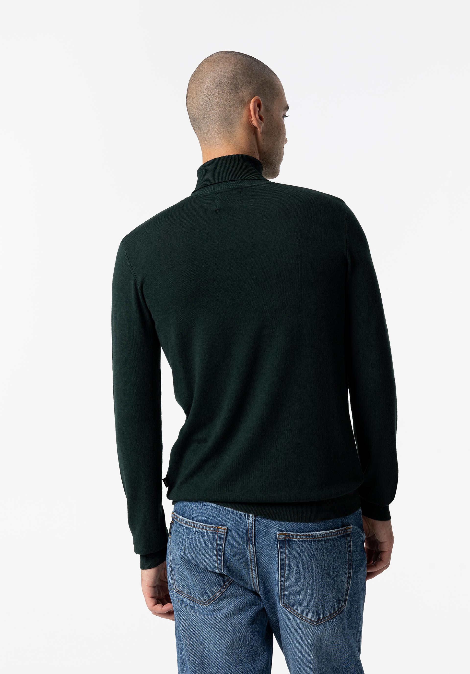 Camisola de Malha Básica de Gola Alta
