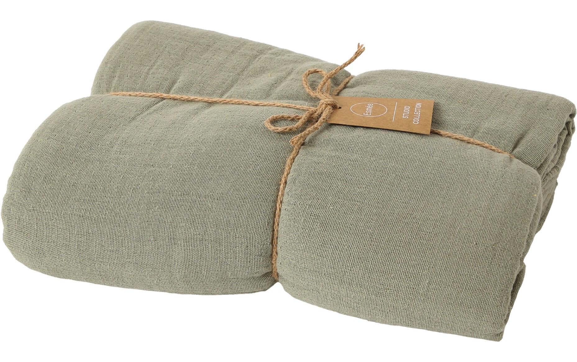 Tagesdecke Musselin 220 x 240 cm, OlivgrünDecke für Sofas, Betten, Sessel