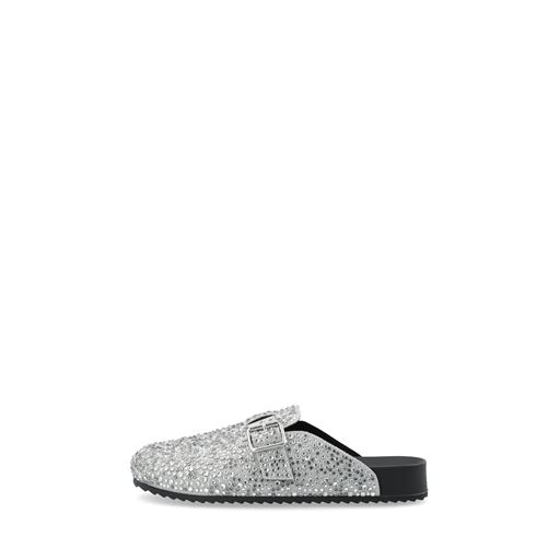 Bianco Sand Mule Simili Stone Sko, Silver, 38