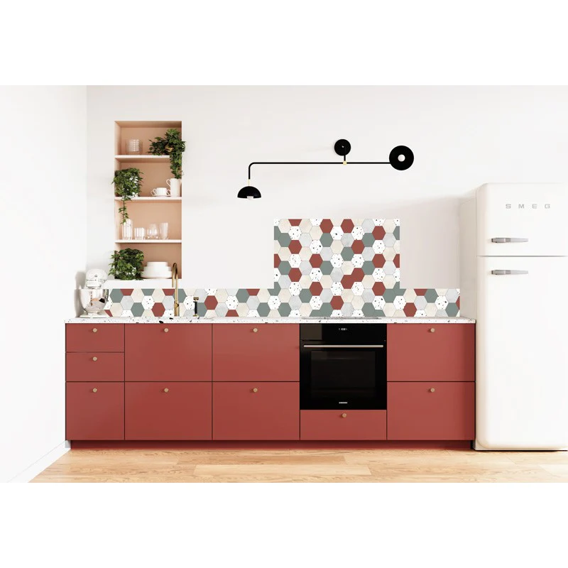 Crédence cuisine Fond de hotte ALU : L 90cm x H 70cm - MIX & TERRAZZO
