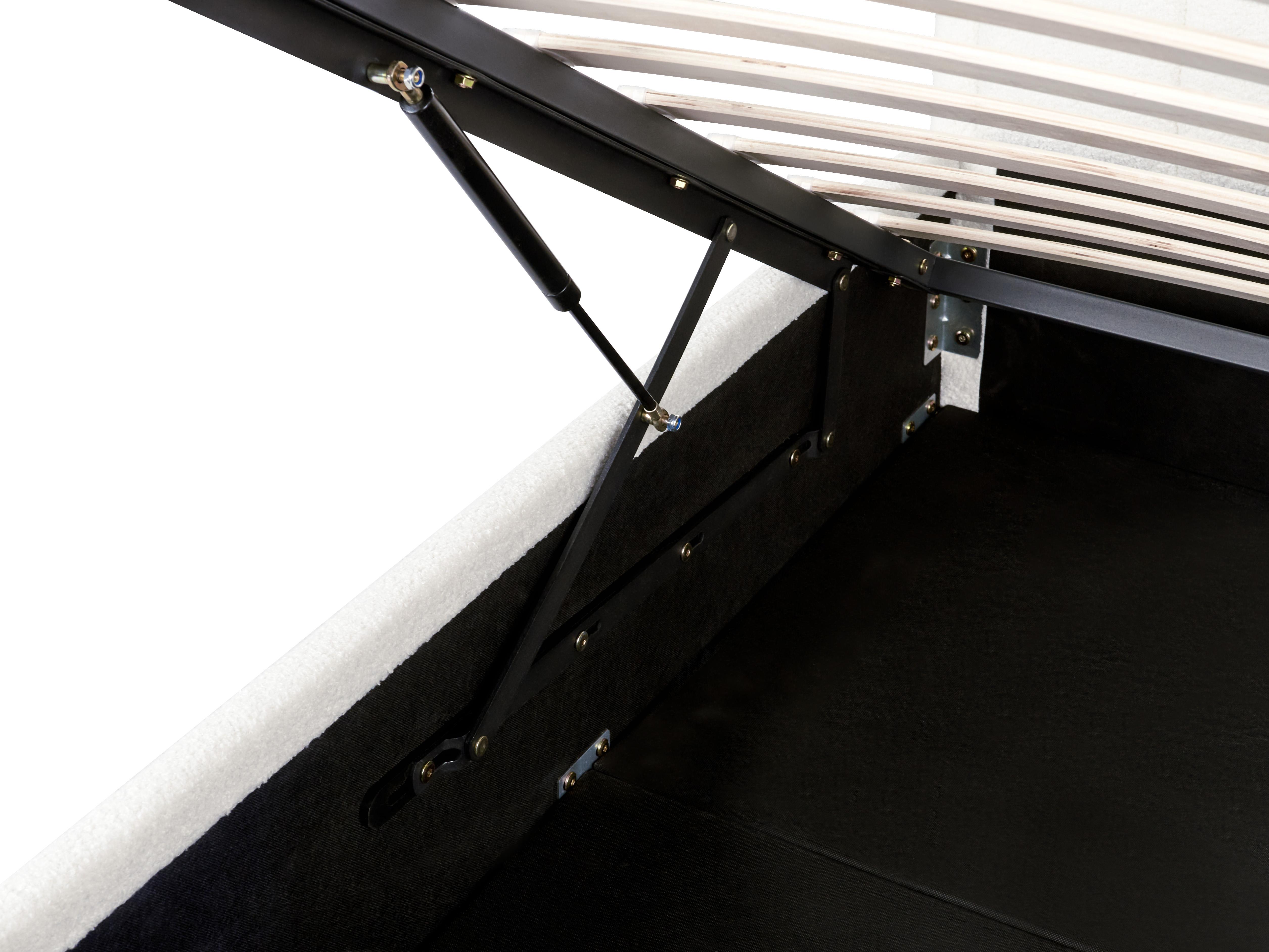 Bed met opbergruimte Bouclé MONTLAUR 140 x 200 cm Wit