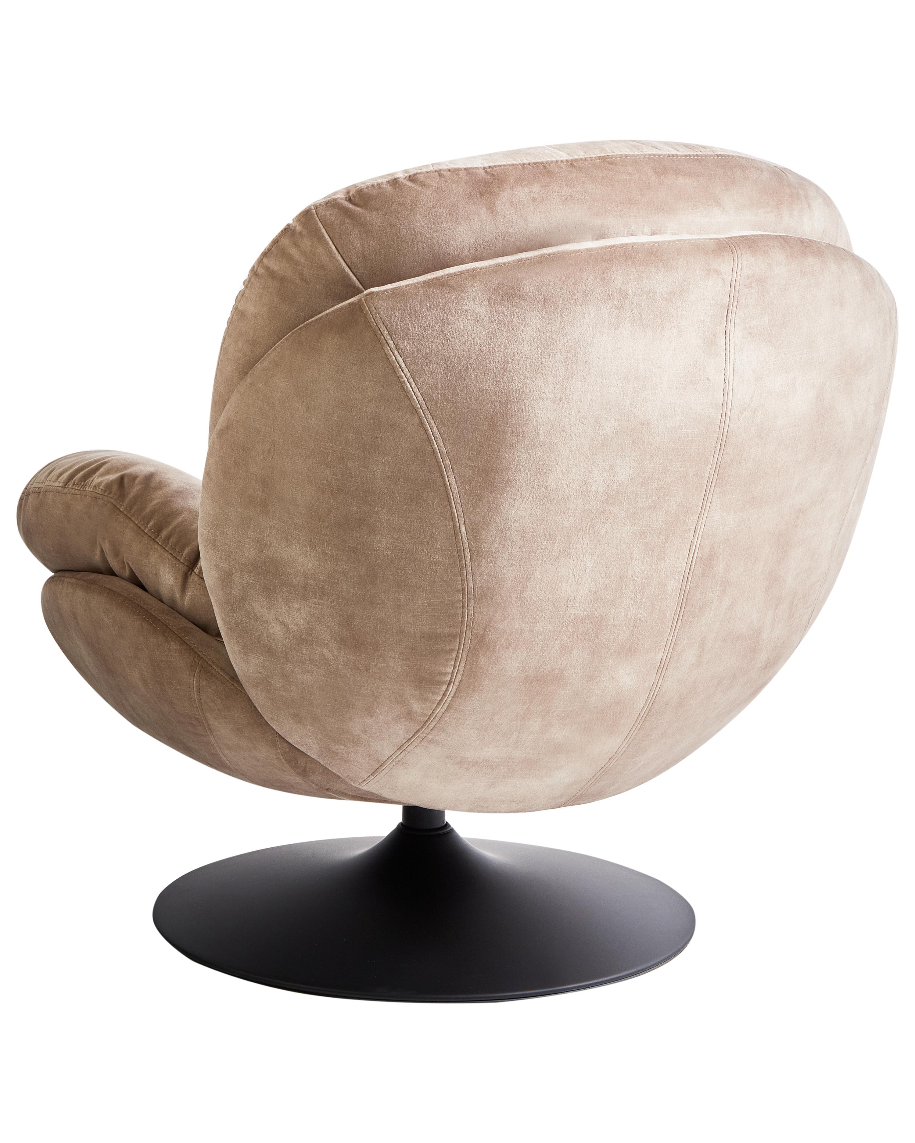 Draaifauteuil NOLVIK Fluweel Zandbeige